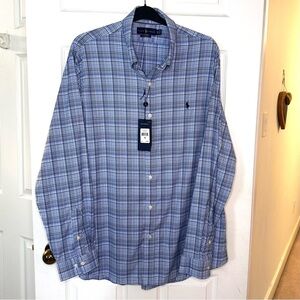 NWT Ralph Lauren XXL Performance Check Preppy Button Down Dress Shirt Stretch